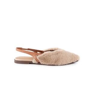 NEW Seychelles Faux Shearling Pointed Toe Slingback Good Girl Flat Size 6.5